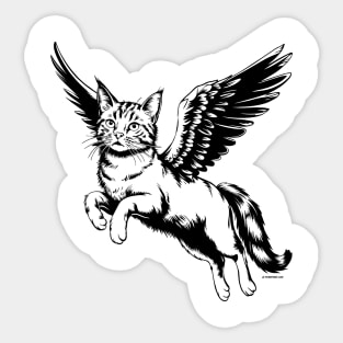 Flying Cat Sticker